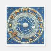 Celestial Zodiac Wheel Horoscoop Astrologie Tekene Servet (Voorkant)