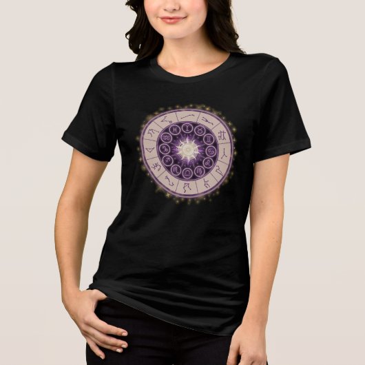 Celestial Zodiac Wheel - Mystic Astrology Tri-Blend Shirt (Voorkant)