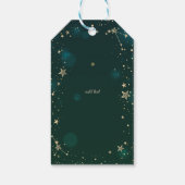Celestial zon en maan bloemen sterren groen cadeaulabel (Achterkant)