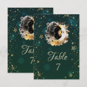 Celestial zon en maan bloemen sterren groen kaart (Voorkant / Achterkant)