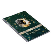 Celestial zon en maan bloemen sterren groen notitieboek (Rechterzijde)