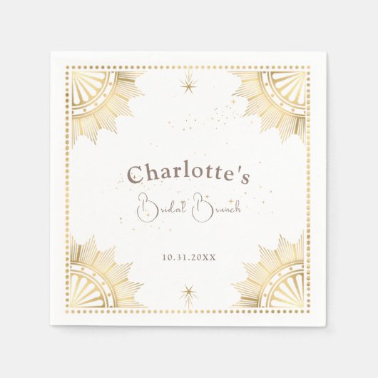 Celestial zon en maan bruids brunch douche servet (Voorkant)