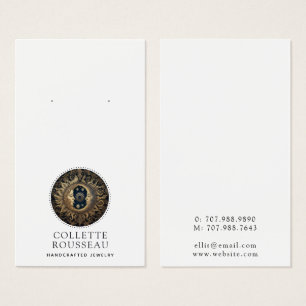 Celestial Zon Maan Oorbel Sieraden Display Visitekaartje