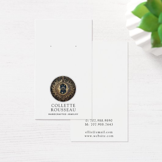 Celestial Zon Maan Oorbel Sieraden Display Visitekaartje (Bureau)