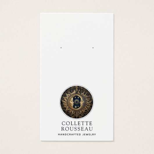 Celestial Zon Maan Oorbel Sieraden Display Visitekaartje (Voorkant)