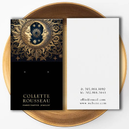 Celestial Zon Maan Oorbel Sieraden Display Visitekaartje