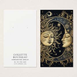 Celestial Zon Maan Oorbel Sieraden Display Visitekaartje