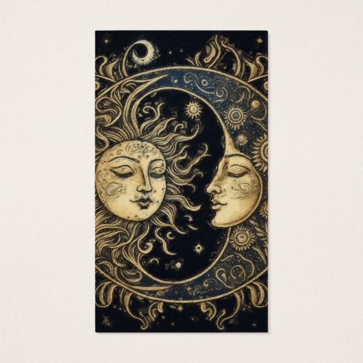 Celestial Zon Maan Oorbel Sieraden Display Visitekaartje (Achterkant)