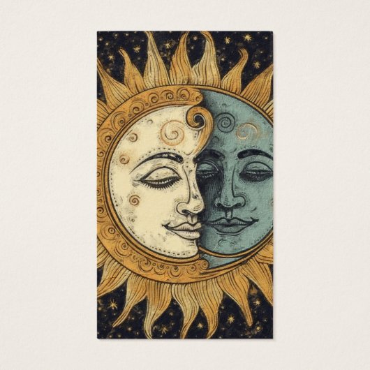 Celestial Zon Maan Oorbel Sieraden Display Visitekaartje (Achterkant)