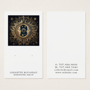 Celestial Zon Maan Oorbel Sieraden Display Visitekaartje