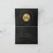 Celestial Zwart en Gouden Sterren Dank u kaart (Binnen)