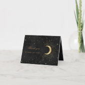 Celestial Zwart en Gouden Sterren Dank u kaart (Voorkant)