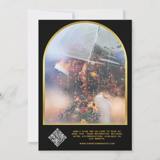 Celestial Zwart en Gouden Sterren Maan & Zon Bruil Kaart (Achterkant)