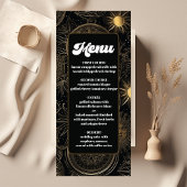 Celestial Zwart Goud Bruiloft Menu