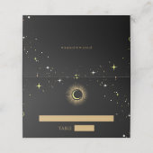 Celestial Zwart Mystiek Elegant Plaatskaartje (Buitenkant ongevouwen)