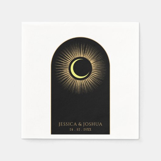 Celestial Zwart Mystiek Zon Maan Servet (Voorkant)