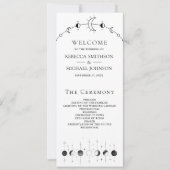 Celestial Zwart Wit Maan Huwelijksprogramma (Voorkant)