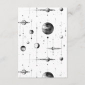 Celestial zwart witte halve maan fasen bruiloft informatiekaartje (Achterkant)