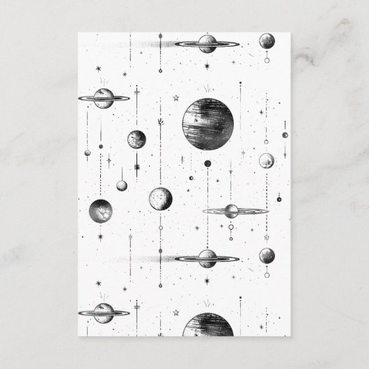 Celestial zwart witte halve maan fasen bruiloft informatiekaartje (Achterkant)