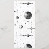 Celestial zwart witte halve maan fasen bruiloft menu (Achterkant)