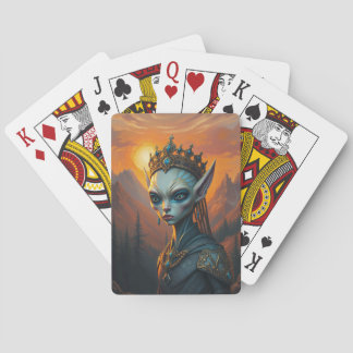 Celestialara Alien Elfen Koningin - Donkere Fantas Pokerkaarten