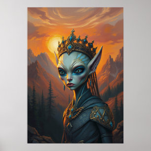 Celestialara Buitenaardse Elfenkoningin - Donkere  Poster