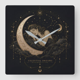 Celestiale Droom Luxe Maan & Sterren Wandklok