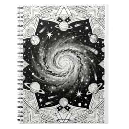 Celestiale Galaxy Mandala Kunstprint | Kosmische M Notitieboek