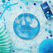 Celestiale gloeiende sterren & moonblauw hemel papieren bordje (Feest)