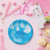 Celestiale gloeiende sterren & moonblauw hemel papieren bordje (Feest)