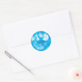 Celestiale gloeiende sterren & moonblauw hemel ronde sticker (Envelop)