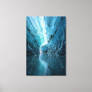 Celestiale IJsgrot -Saffierblauwe Abstracte Realis Canvas Afdruk