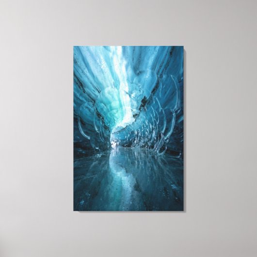 Celestiale IJsgrot -Saffierblauwe Abstracte Realis Canvas Afdruk (Voorkant)