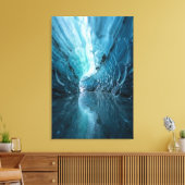 Celestiale IJsgrot -Saffierblauwe Abstracte Realis Canvas Afdruk (Insitu (Woonkamer))