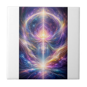 Celestiale Lotus Energie – Nieuwe Tijd Abstract Sp Tegeltje