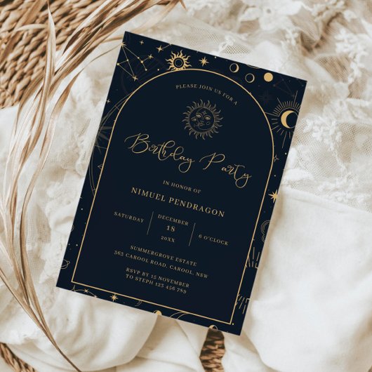 Celestiale mystieke elementen Startbord Birthday Kaart