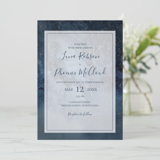 Celestiale nachtelijke hemel met Lijst in één keer Kaart (Staand voorkant)