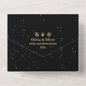 Celestiale ster moon QR code bruiloft All In One Uitnodiging (Achterkant)