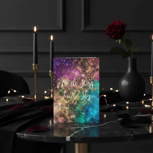 Celestiale sterren gepersonaliseerde Valentijnsdag Feestdagenkaart