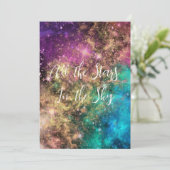 Celestiale sterren gepersonaliseerde Valentijnskaa Feestdagenkaart (Staand voorkant)