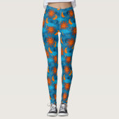 Celestiale sterren Sun Moon Clouds Night Sky Blue Leggings (Voorkant)