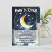 Celestiale Sterrennacht en maan Baby shower Kaart (Staand voorkant)