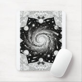 Celestiale sterrenstelsel Mandala-kunstprint | Kos Muismat (Met muis)