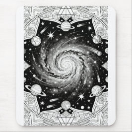 Celestiale sterrenstelsel Mandala-kunstprint | Kos Muismat
