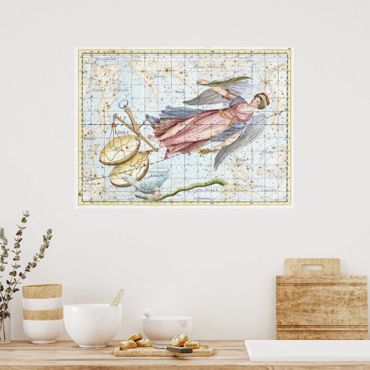 celestiale virgo- en baardconstellaties poster (Keuken)