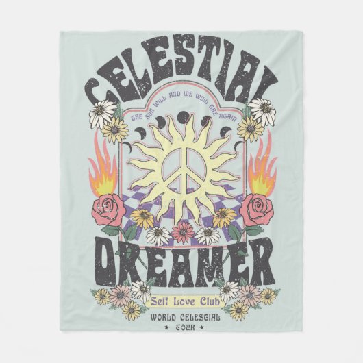 CELESTIEEL DREAMER SUN ROOS TSHIRT grafisch ONTWER Fleece Deken (Voorkant)
