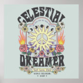 CELESTIEEL DREAMER SUN ROOS TSHIRT grafisch ONTWER Poster (Voorkant)
