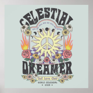CELESTIEEL DREAMER SUN ROOS TSHIRT grafisch ONTWER Poster