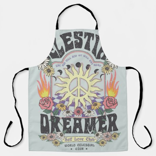 CELESTIEEL DREAMER SUN ROOS TSHIRT grafisch ONTWER Schort (Voorkant)