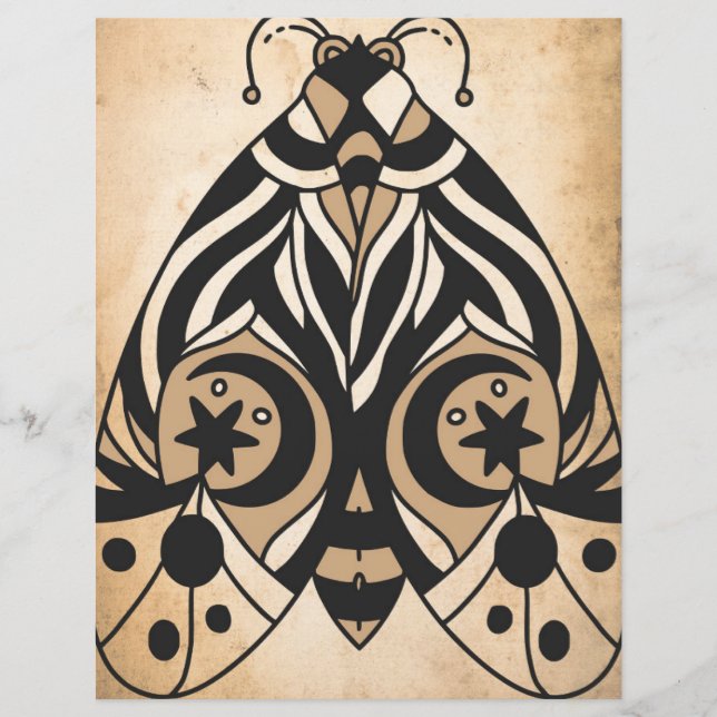 Celestiek mystical  moth scrapbook paper (Voorkant)